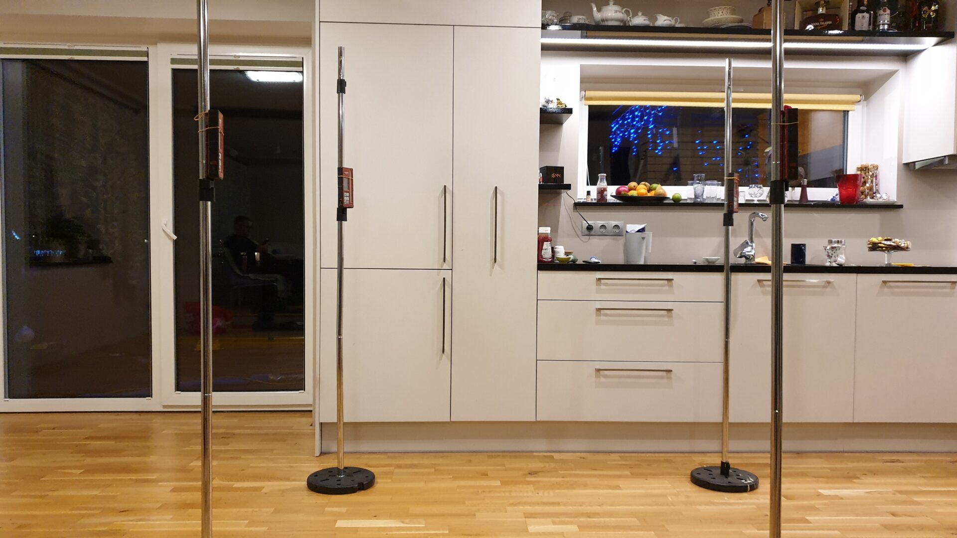 Indoor floor level monitoring during geopolymer injection for floor stabilization