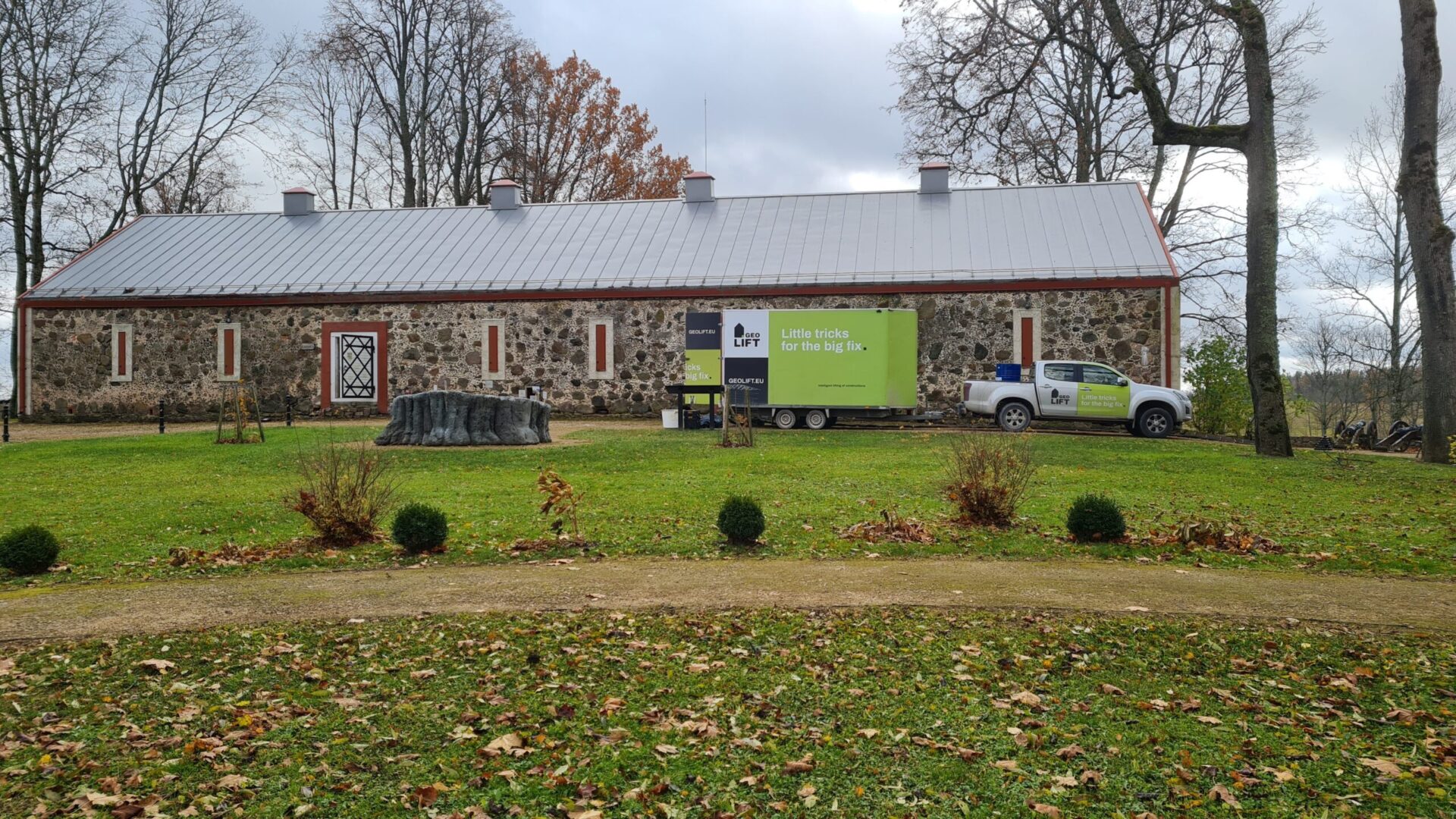 Geolift ground stabilisation works at a protected heritage building