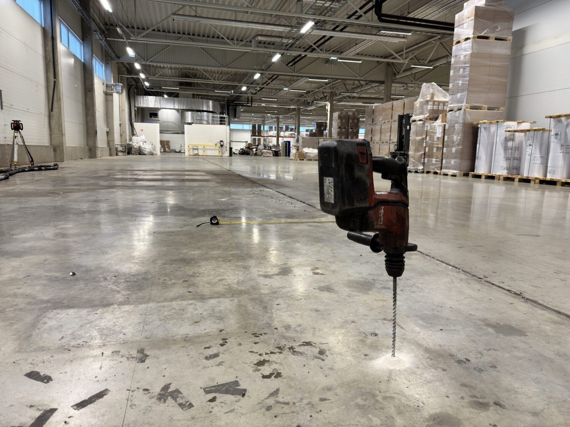 Root-cause investigation of industrial floor settlement before repair or lifting